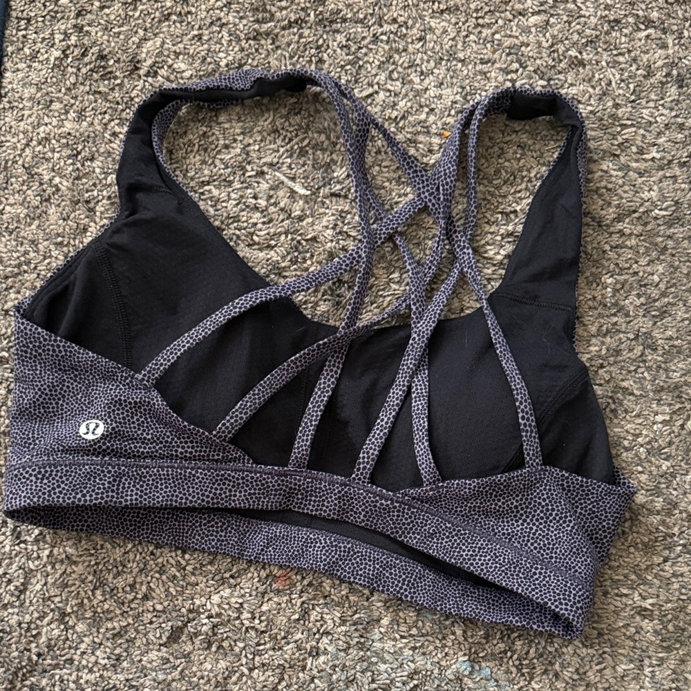 lululemon athletica Black and Gray Racerback Sports Bra